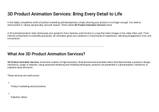 3d animation services