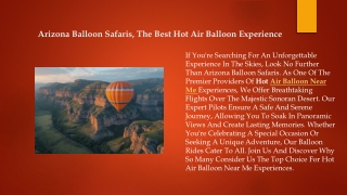 Arizona Balloon Safaris, The Best Hot Air Balloon Experience