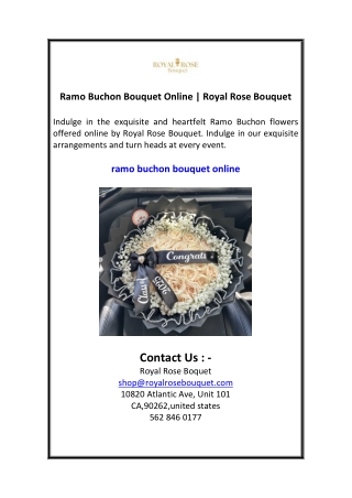 Ramo Buchon Bouquet Online  Royal Rose Bouquet