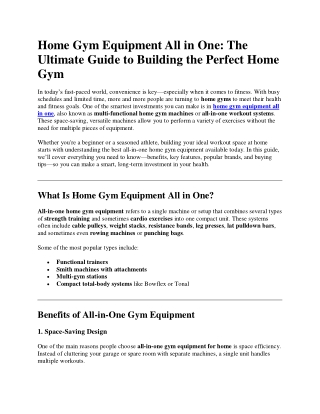 home gym equipment all in one