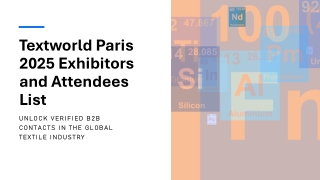 Textworld Paris 2025 Exhibitors and Attendees List – Verified B2B Textile Indust