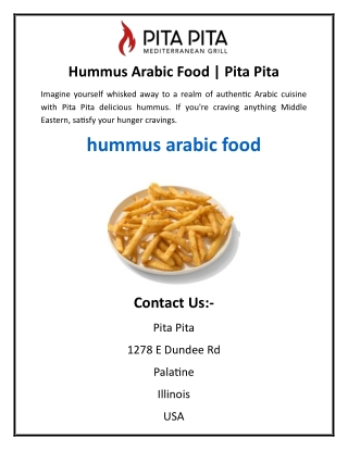 Hummus Arabic Food