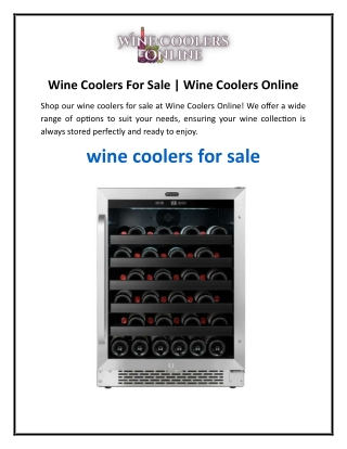 Wine Coolers For Sale