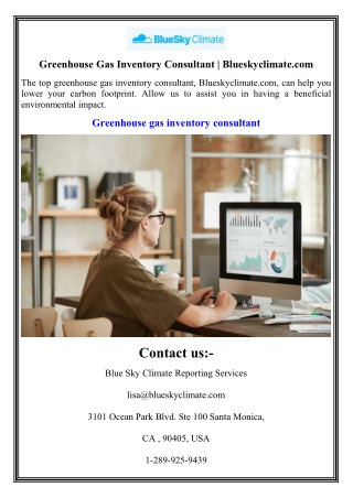 Greenhouse Gas Inventory Consultant Blueskyclimate.com