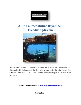 AIDA Courses Online Bayahibe | Freedivingdr.com
