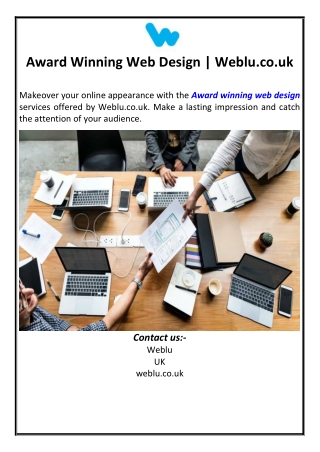 Award Winning Web Design | Weblu.co.uk