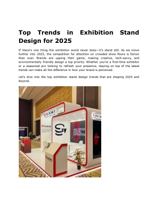 Top Trends in Exhibition Stand Design for 2025
