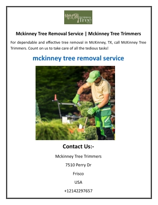 Mckinney Tree Removal Service