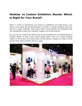 Modular vs Custom Exhibition Stands_ Which is Right for Your Brand_
