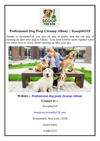 Professional Dog Poop Cleanup Albany  Scoopthe518