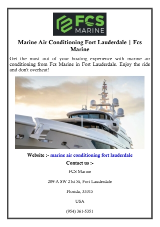 Marine Air Conditioning Fort Lauderdale  Fcs Marine