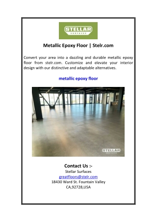 Metallic Epoxy Floor  Stelr.com