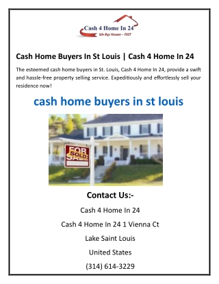 Cash Home Buyers In St Louis