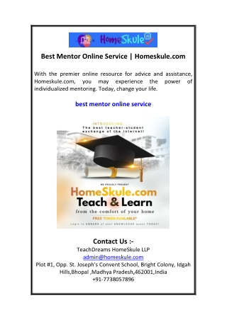 Best Mentor Online Service  Homeskule.com