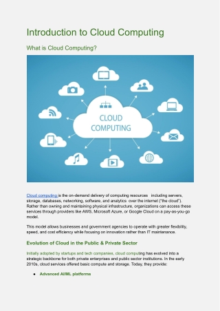 Introduction to Cloud Computing