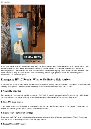 Emergency HVAC Repair: What to Do Before Help Arrives