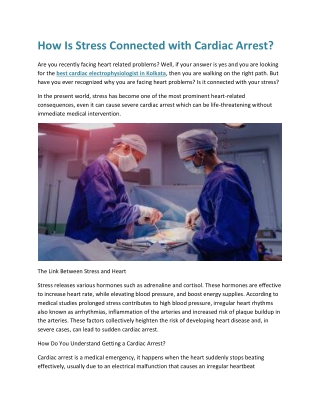 How Is Stress Connected with Cardiac Arrest