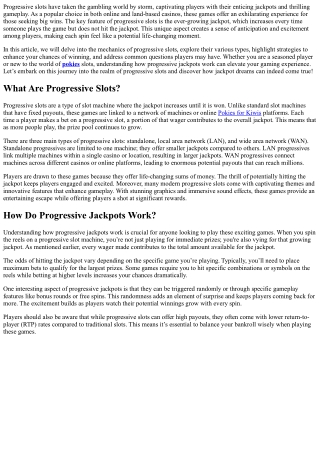 Progressive Slots: Jackpot Dreams Come True