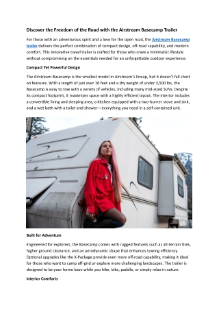 Discover the Freedom of the Road with the Airstream Basecamp Trailer