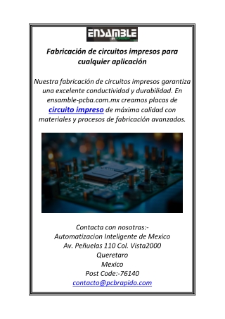 Fabricación de circuitos impresos para cualquier aplicación