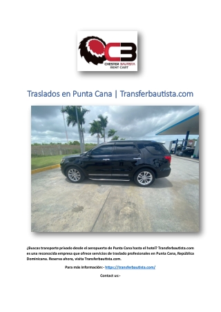 Traslados en Punta Cana | Transferbautista.com