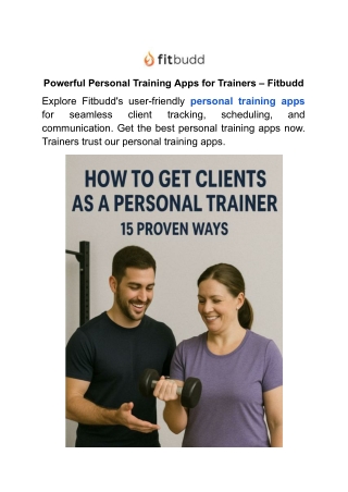 Powerful Personal Training Apps for Trainers – Fitbudd