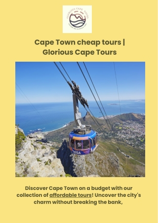Cape Town cheap tours | Glorious Cape Tours