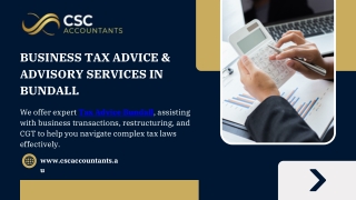 Business Tax Advice & Advisory Services in Bundall