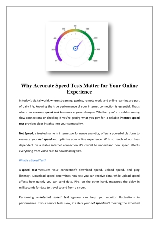 Net Speed | Net speed