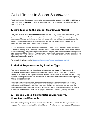 Global Trends in Soccer Sportswear