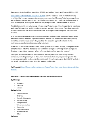 Industrial Automation Accelerated: SCADA Market Deep Dive