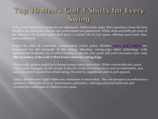 Top 10 Men's Golf T-Shirts for Every Swing