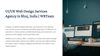 UI/UX Web Design Services Agency Bhuj, India | WRTeam