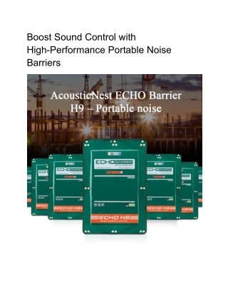 Boost Sound Control with High-Performance Portable Noise Barriers