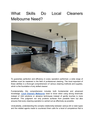 What Skills Do Local Cleaners Melbourne Need_