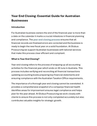 Year End Closing: Essential Guide for Australian Businesses