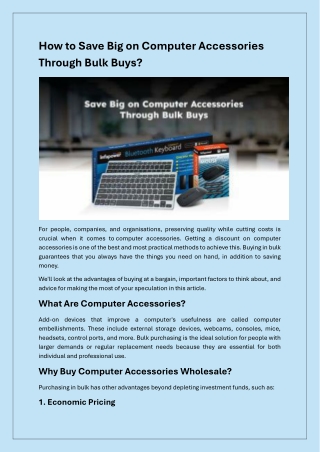 Save More by Buying Computer Accessories Wholesale