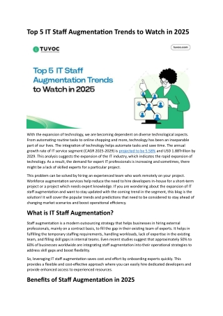 Top 5 IT Staff Augmentation Trends