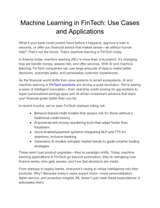 Machine Learning in FinTech_ Use Cases and Applications