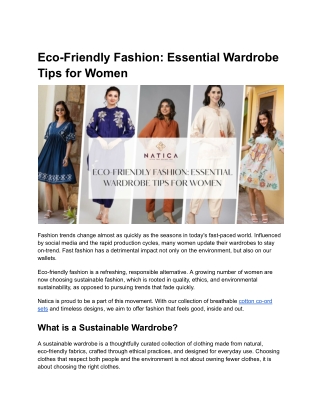 Eco-Friendly Fashion_ Essential Wardrobe Tips for Women