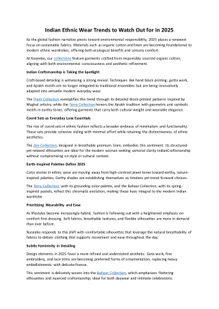 Indian Ethnic Wear Trends to Watch Out for in 2025