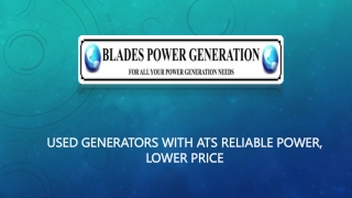 Used Generators with ATS Reliable Power, Lower Price