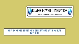 Why UK Homes Trust New Generators with Manual Switches
