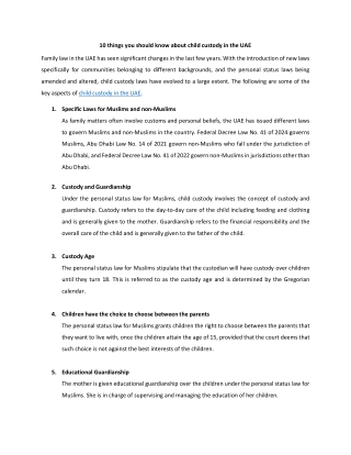 10 things you should know about child custody in the UAE