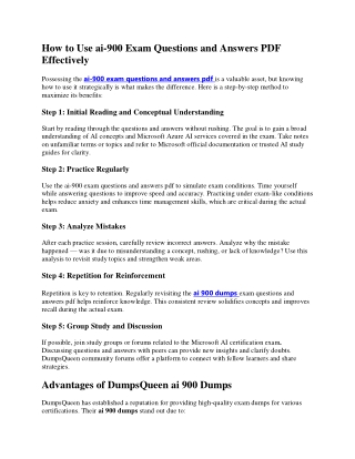 How DumpsQueen Makes ai 900 practice test Preparation Simple
