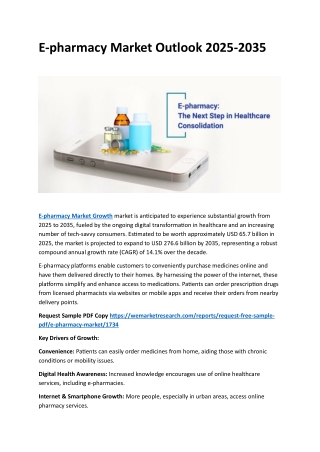 E-pharmacy Market Outlook 2025-2035