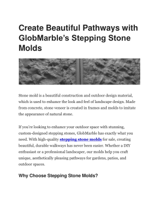 High-Quality Stepping Stone Molds for DIY Projects by GlobMarble