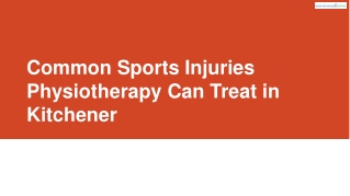 Common Sports Injuries Physiotherapy Can Treat in Kitchener
