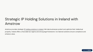 Strategic-IP-Holding-Solutions-in-Ireland-with-Amstrow