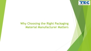 Affordable & Eco-Friendly Packaging Material Manufacturer – TEC Business Solutio